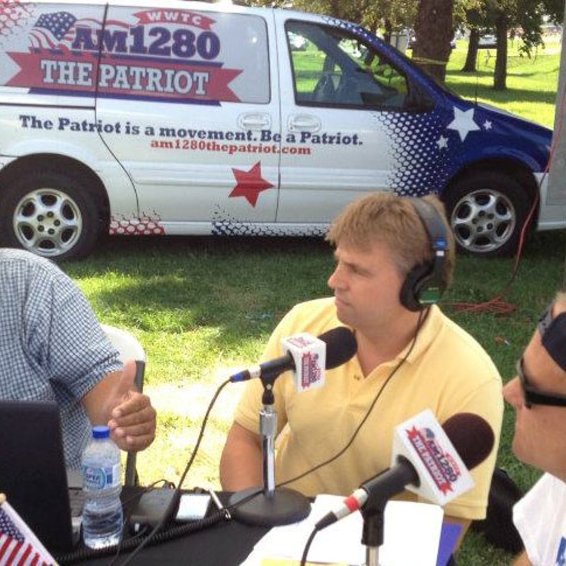 Walter has frequently been a guest and substitute host for various programs on AM 1280 The Patriot, here participating in a remote broadcast from the Ramsey County Fair.
