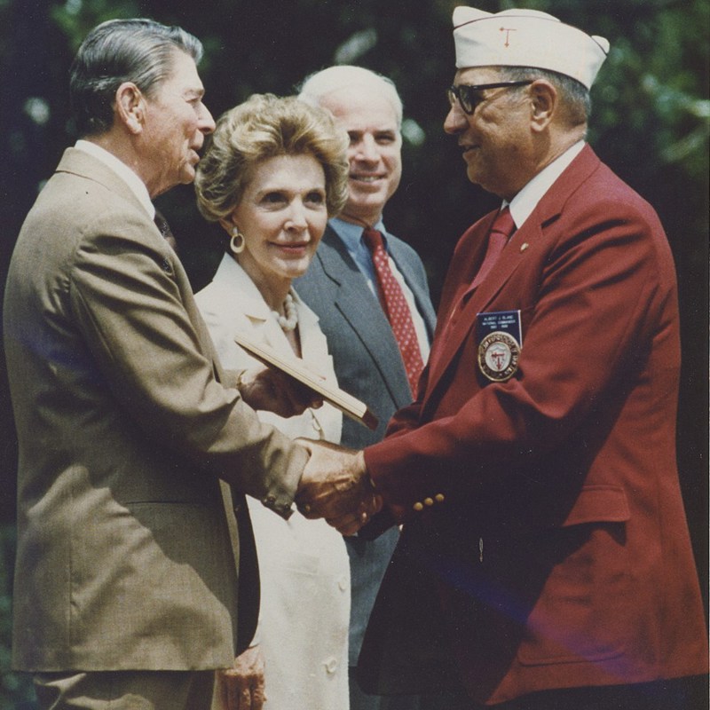 Al Bland, Louise's father, was instrumental as Nat'l Cdr of the American Ex-POWs in the develpoment of the POW Medal. As a veteran of the Bataan Death March, he received one of the first 4 medals awarded by President Reagan.