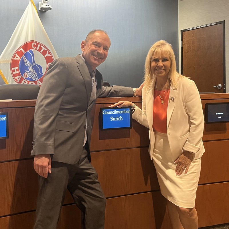Mayor Daren and new Councilmember Carrie Surich