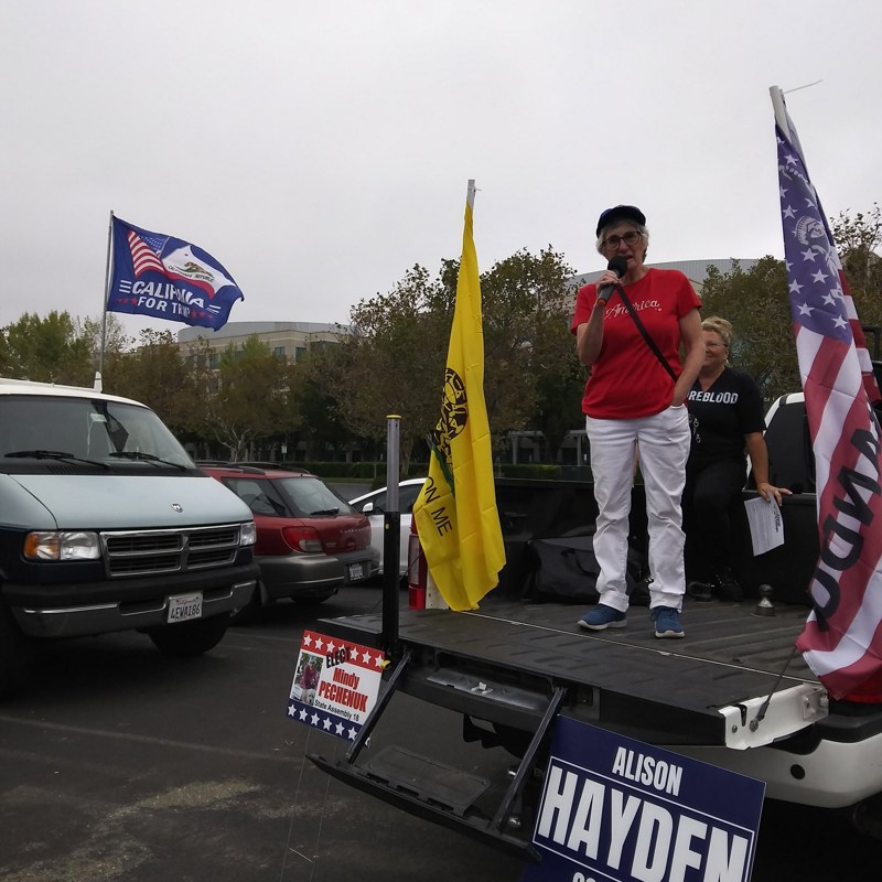 Oct. 15 Addressing the Pleasanton Truck Rally. Great event supporting our candidates and standing with Donald Trump