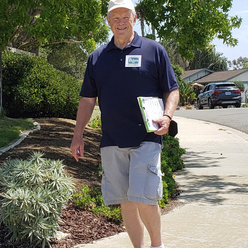 Canvassing in New Encinitas.  The best survey is talking to neighbors at their homes.