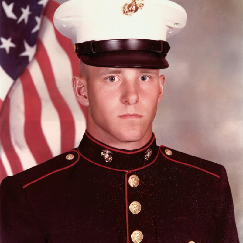 Young Steve Dixon in the Marines