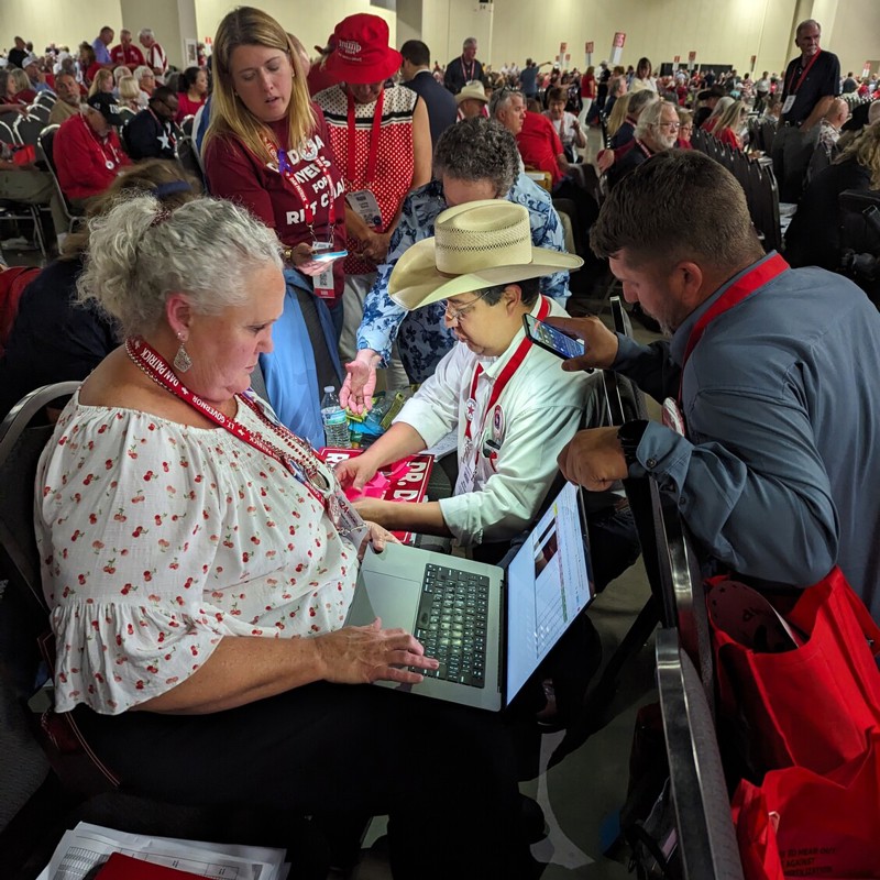 Mike and fellow Republican's enjoying the fast paced schedule of the Republican National Convention.