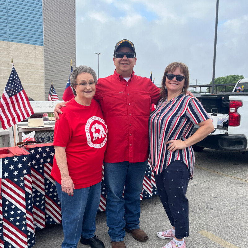 Mike, Stephanie, and Ruby enjoying the beautiful day in La Vernia for the Bluebonnet Parade.