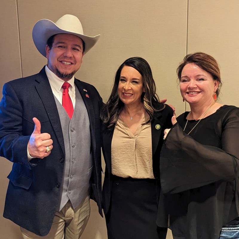 Mike and his wife showing support for Rep. Monica De La Cruz.