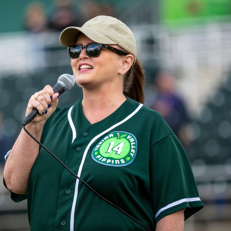 Singing the National Anthem at a Yakima Pippins game.
