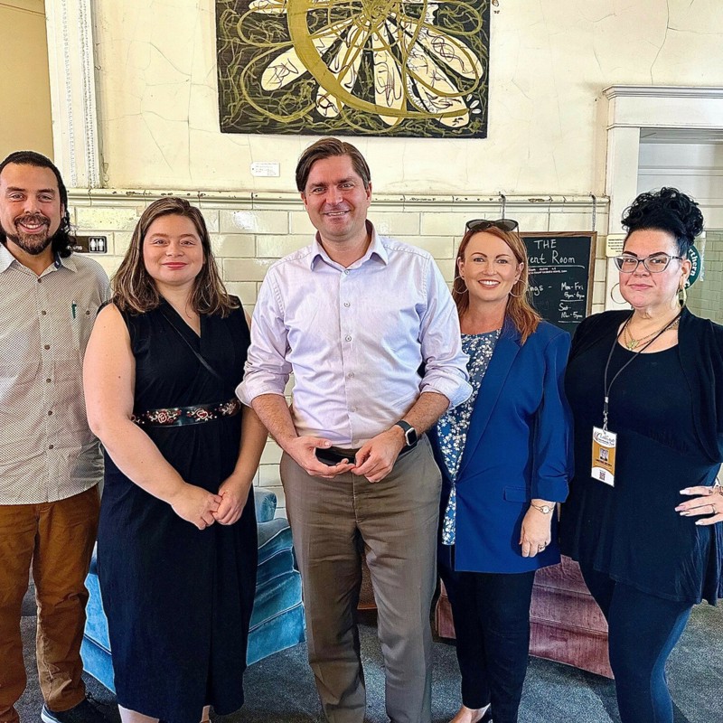 Meeting with Washington State Treasurer Mike Pelliccioti and his Chief of Staff Anna Boris, and Yakima area leaders Audel Ramirez, Lilliane Ballesteros and Christina Orteaga at Northtown Coffee.
