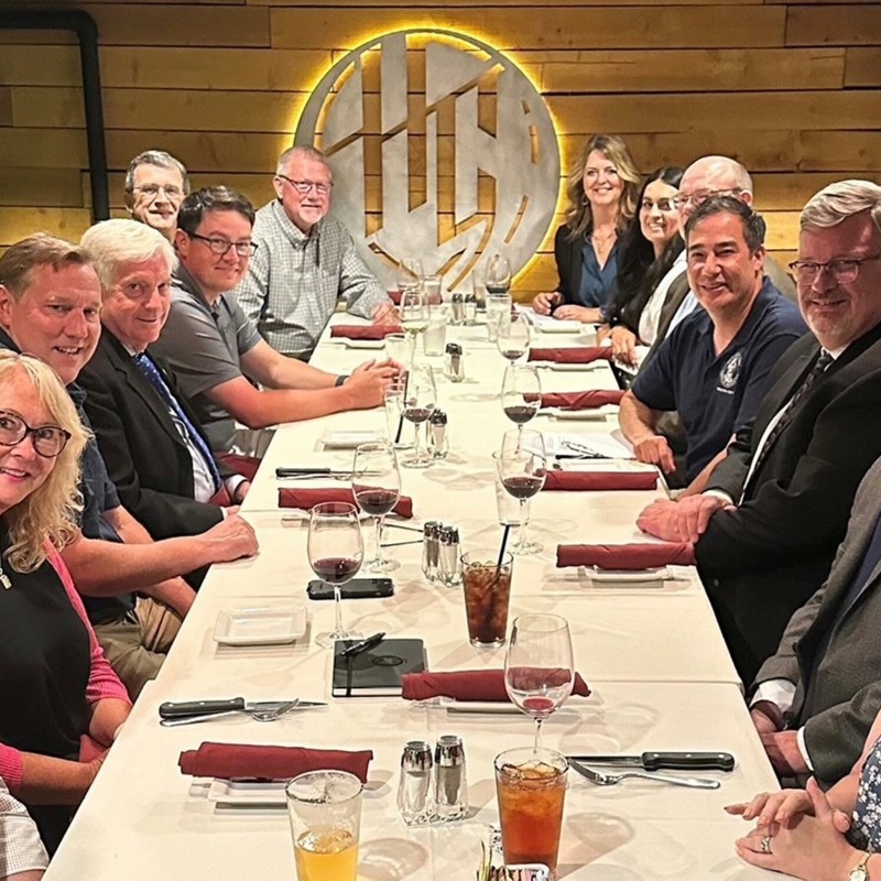 Dinner with local leaders and Washington State's Secretary of State, Steve Hobbs and his staff. Secretary Hobbs hosted the dinner with Yakima County community leaders for an evening of conversation. Some of those in attendance included Yakima County Auditor Charles Ross, Senator Curtis King, Representative Chris Corry, Representative Bruce Chandler, Representative Bryan Sandlin, JM Perry President Christine Cote, Heritage University President Andrew Sund, Washington Tree Fruit Association President Jon DeVaney, Assistant Washington Secretary of State Kevin McMahon, and Yakima Valley Libraries Executive Director Candelaria Mendoza. 