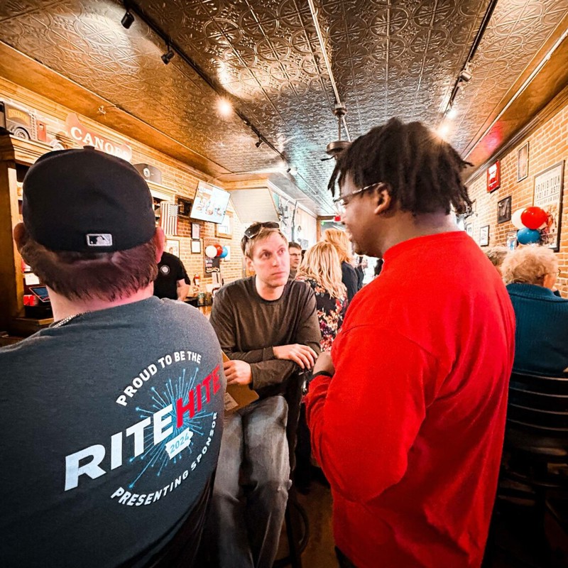 DeLano engaging with voters!