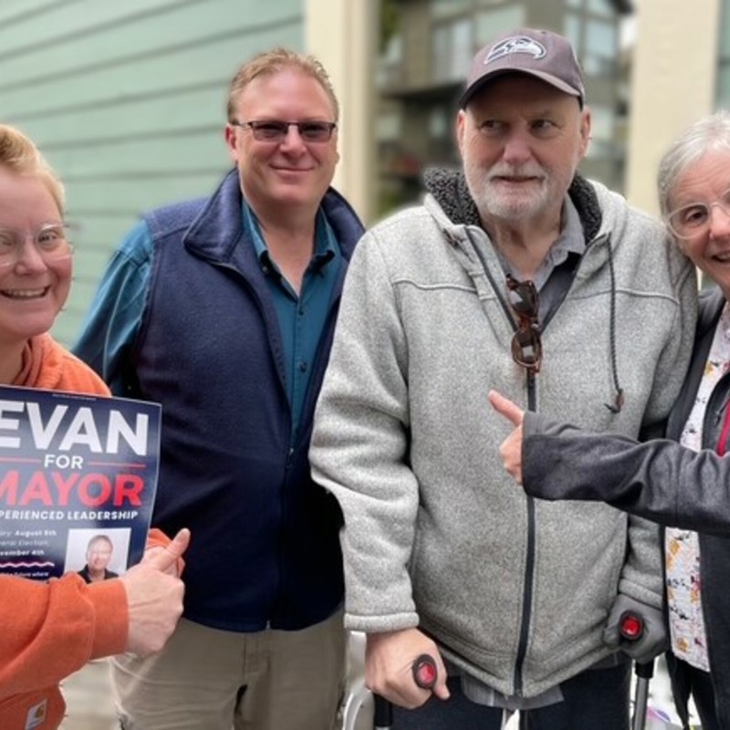 Evan with Corey, Fred and Doris Schaller