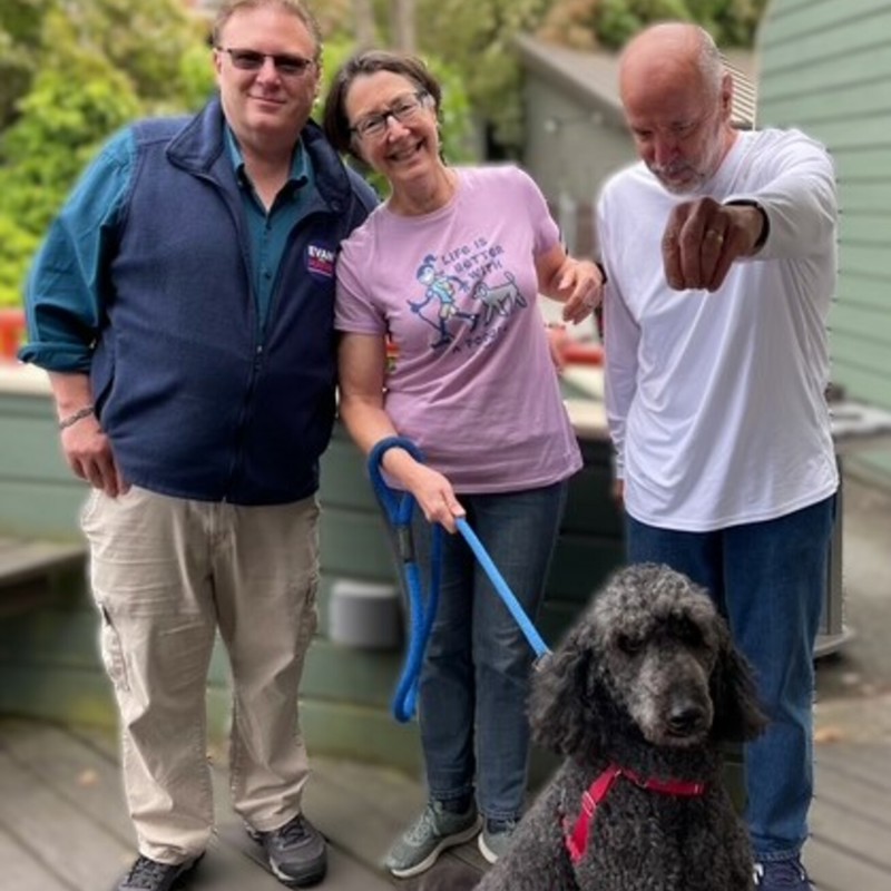 Evan with Gail and Randy Schnee