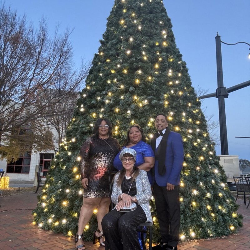 Me with my mom and sisters before a christmas gala.
