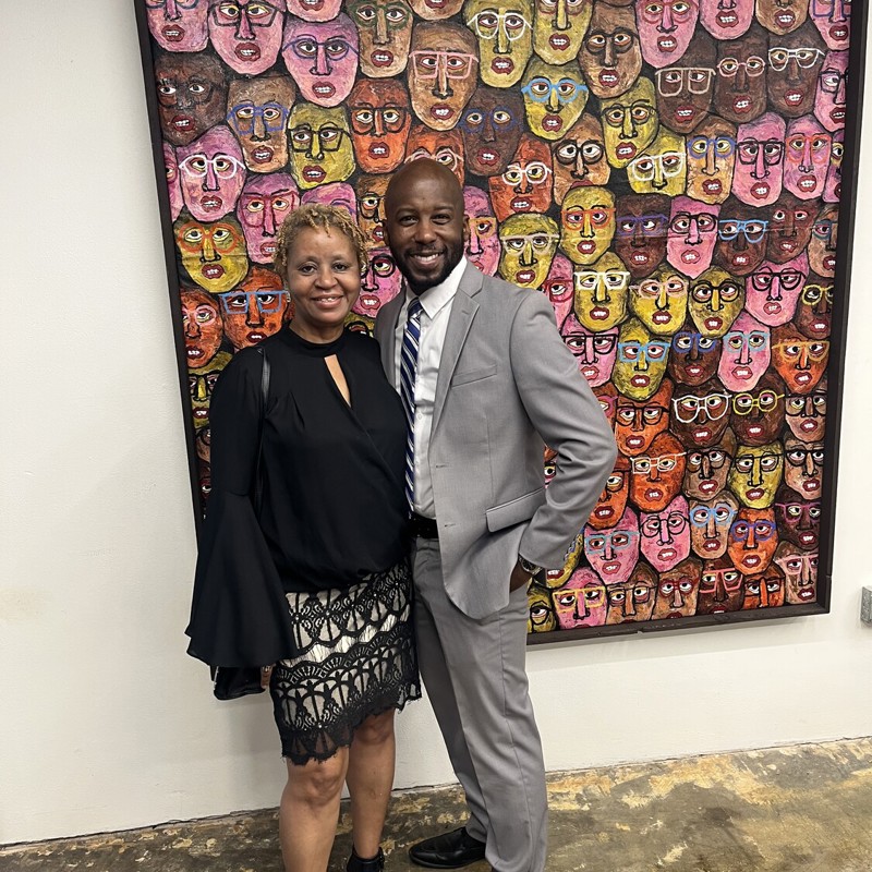 Brandon and supporter Earnestine.
