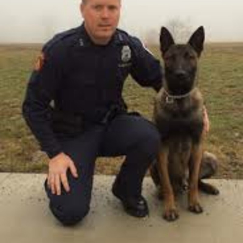 Jerame and retired K-9 Rico