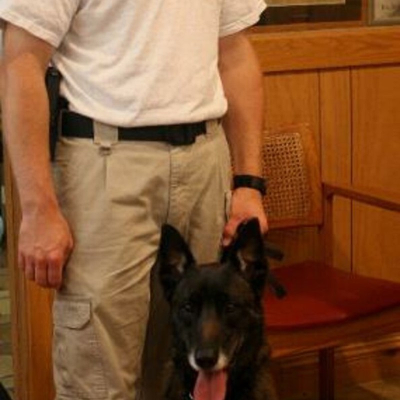 Jerame and retired K-9 Cairo