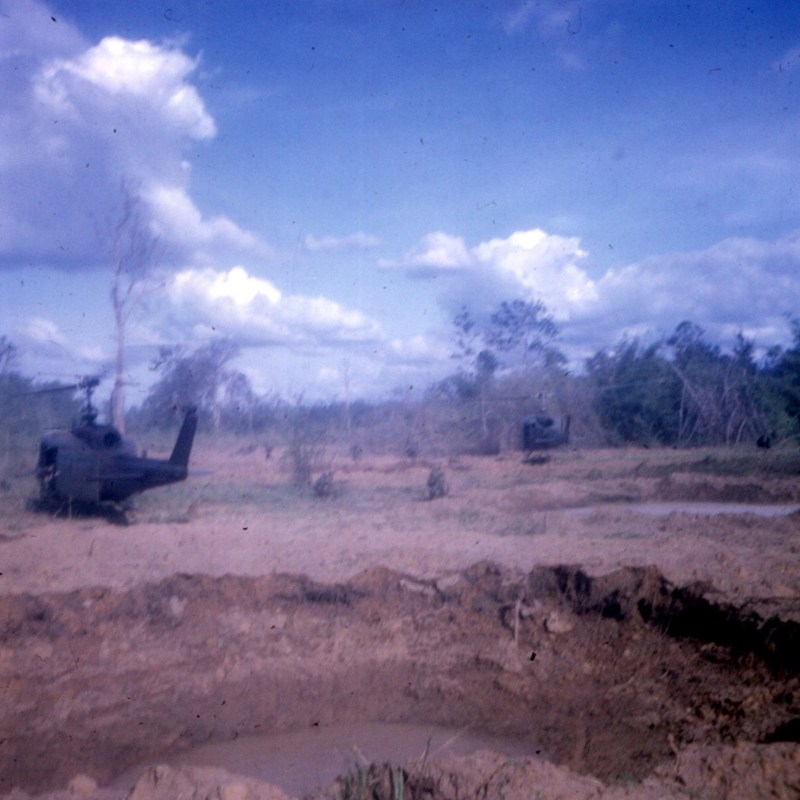 Troops deploying under fire.