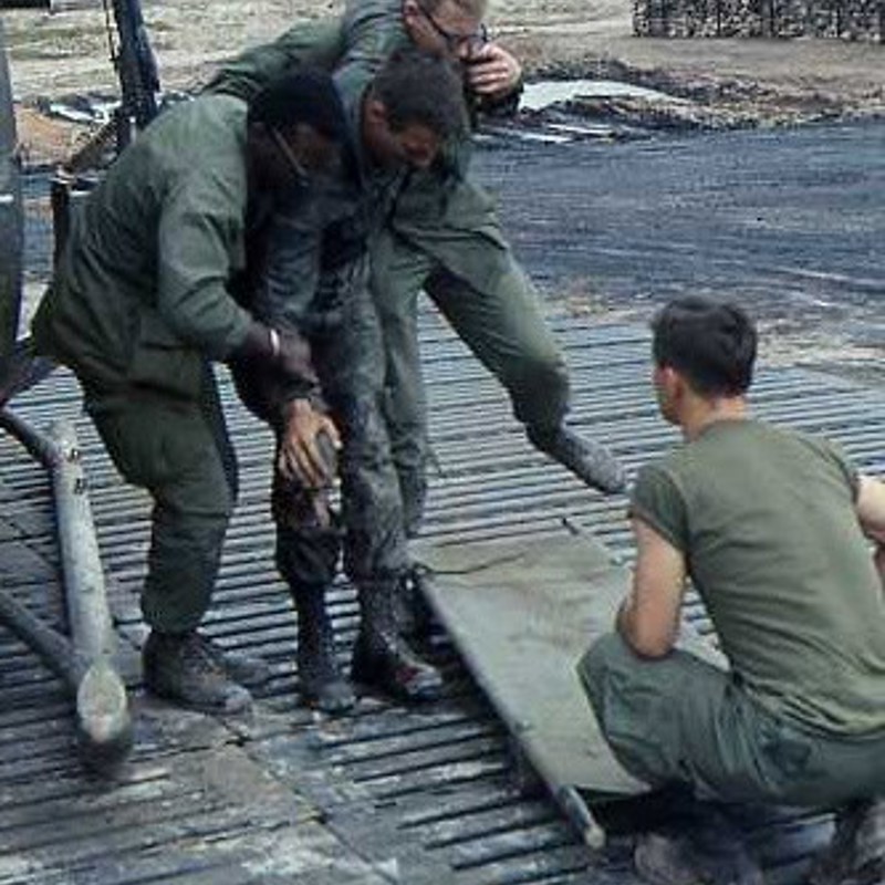 A wounded pilot returns to base