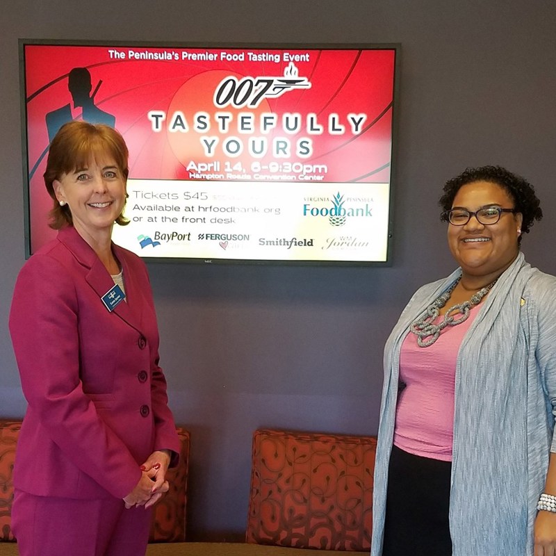 With Karen Joyner, CEO of the VA Peninsula Foodbank at a tour I took to learn about the programs they offer and their important work to help the food-insecure populations of 9 different cities and counties.