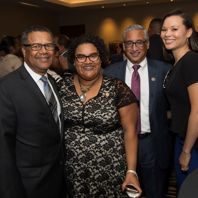 Networking at the African American Mayors Association reception during the 2017 Congressional Black Caucus Foundation Annual Legislative Conference