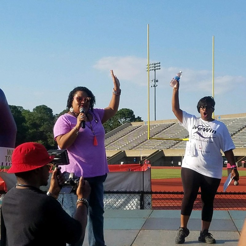 Giving remarks about the importance of voting during the Hampton Roads Walk to End Lupus in June