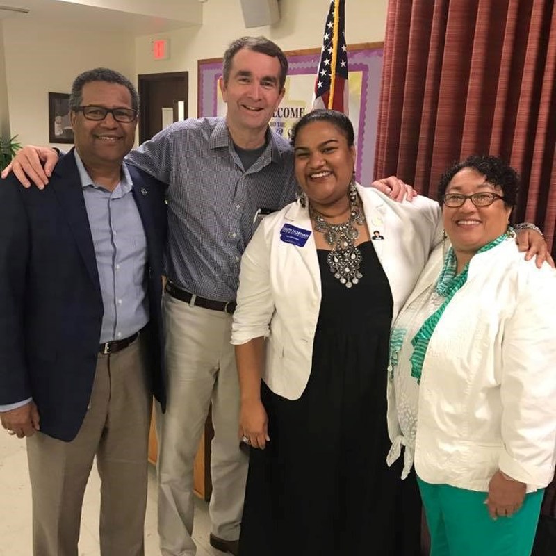 Lt. Governor Ralph Northam with NN Mayor McKinley Price, Mrs. Price, and me at a local event