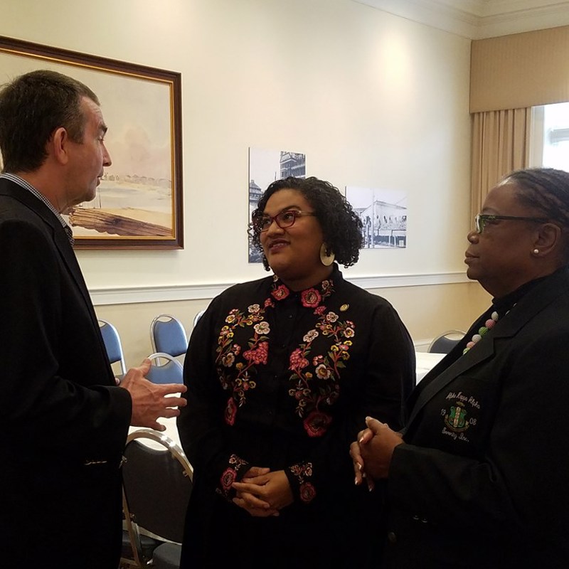 Lt. Governor Ralph Northam and Sen. Mamie Locke at a youth roundtable on STEM opportunities I co-hosted at the Hampton History Museum.