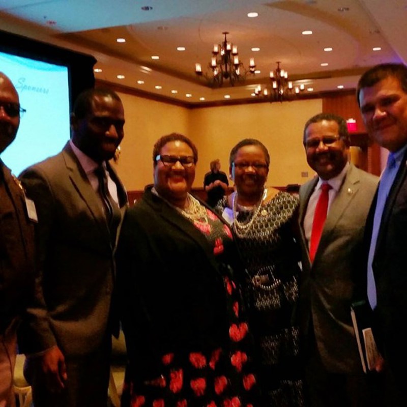 State of the City 2014
Marcia is pictured with Sheriff Gabe Morgan, Secretary of the Commonwealth Levar Stoney, Councilwoman Saundra Cherry, Mayor McKinley Price, and Vice Mayor Rob Coleman