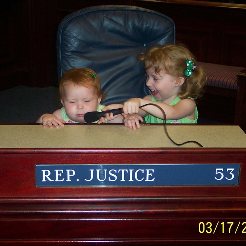 Old family pic of my girls at my desk in the Florida House of Representatives