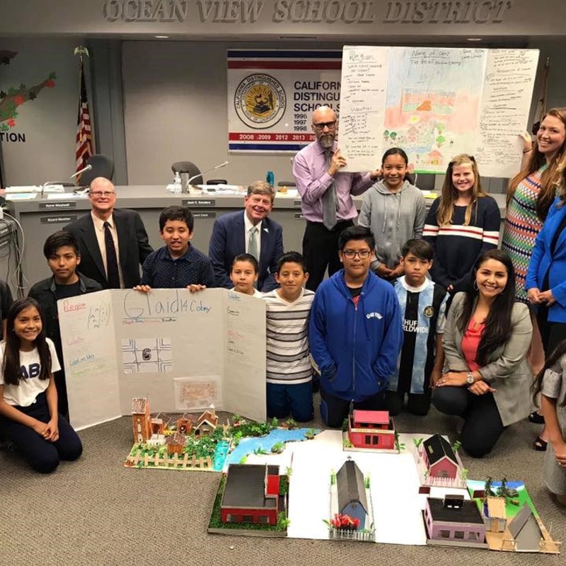 Oak View Students give presentation of the 14th colony, 2019