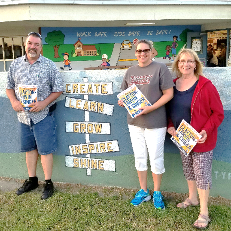 OVSD team effort is shown here, campaigning at Back to School Night at Westmont, pictured are CSEA Chapter 375 president Steve Hunter alongside the Ocean View Teachers Association (OVTA) leaders, Michelle McCray and Marsha Sipkovich. 