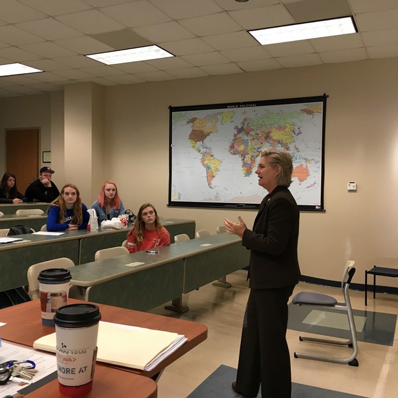 Rep. Deb speaks to a group of American Government students at UNCW