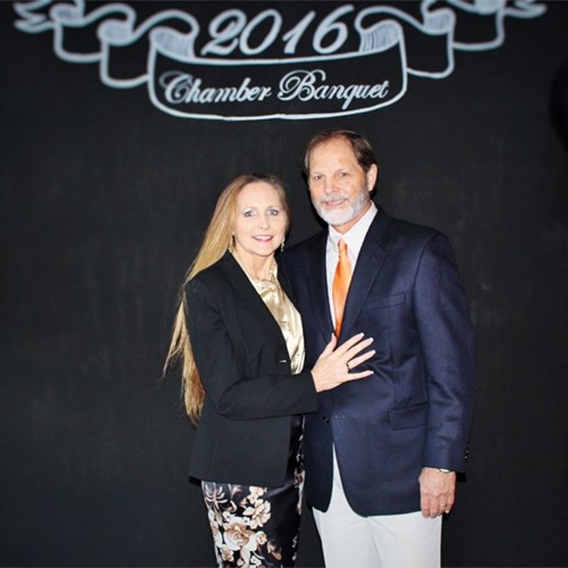 Jane Marie Hurst and husband, Steve Hurst at chamber banquet
