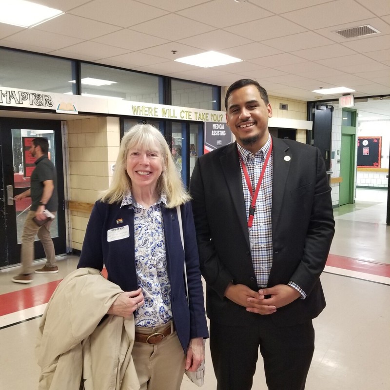 Salem High School Early College Educator Pathway presentation with Rep Manny Cruz