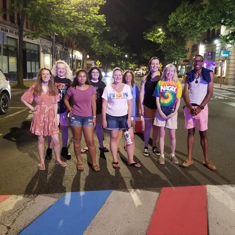 Crosswalk painting. Happy Pride!