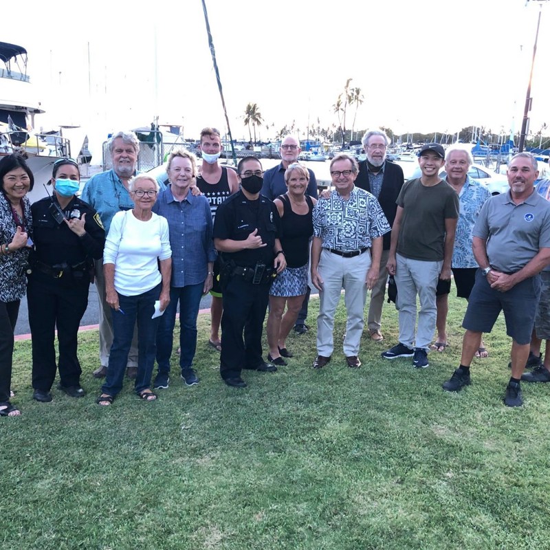 Improving our Ala Wai Small Boat Harbor - DLNR boating administrator Ed Underwood & staff join harbor citizen patrollers, HPD & Senator Moriwaki that led to a working group to improve the harbor and plan for its rightful place as the “Jewel of Waikiki.”