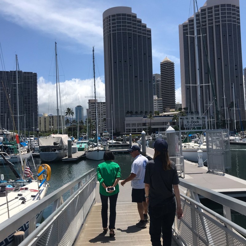 Touring the Ala Wai Small Boat Harbor to discuss needed improvements with the State’s Boating and Ocean Recreation Division