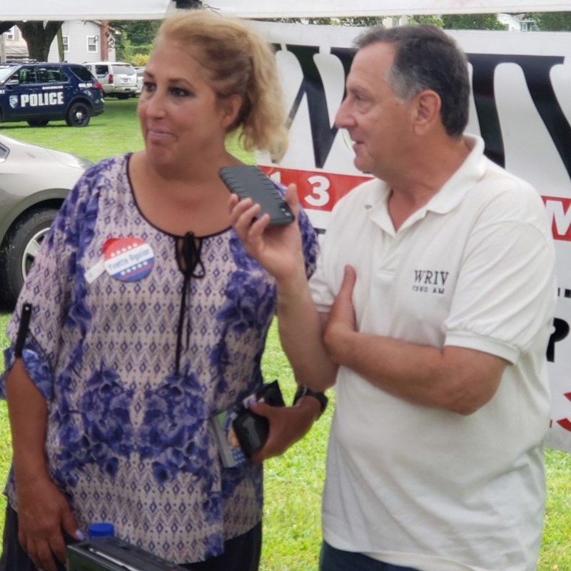 At the Polish Fair being interviewed by WRIV's Bruce Tria.