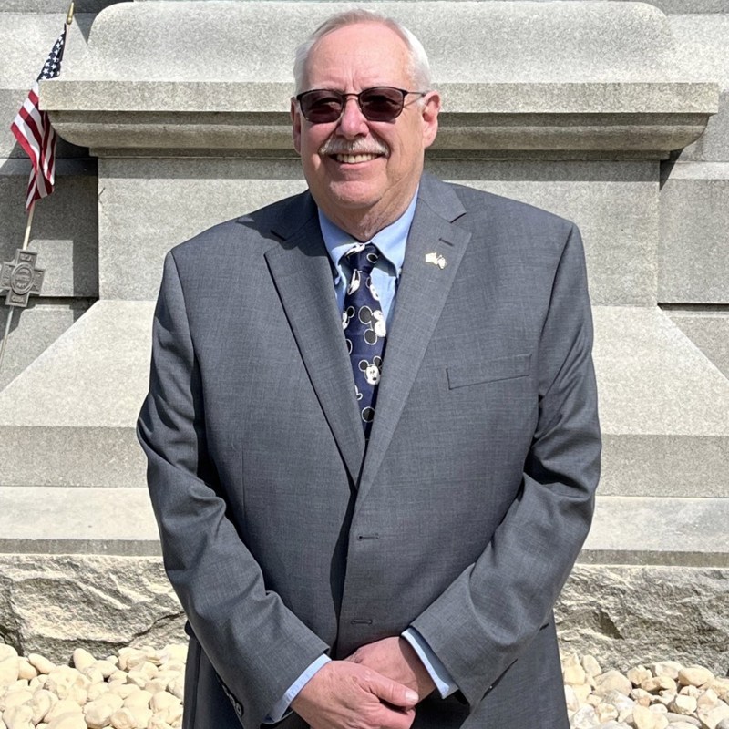 Standing in front of Soldiers and Sailors monument