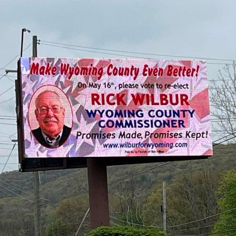 My electronic billboard on Route 6!
On May 16th, Vote Rick Wilbur