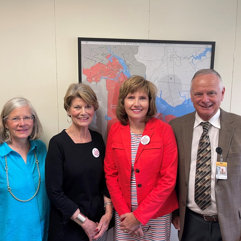 Representative Tyson was visited at his office in Raleigh by Jennifer Dacey, Linda Morris, both from New Bern, and Genevieve Exum Francis of Raleigh.
