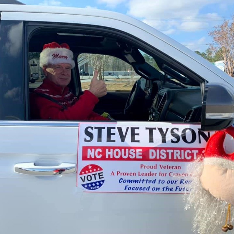Steve greeted the crowd at the Havelock Christmas Parade on December 7, 2019.
