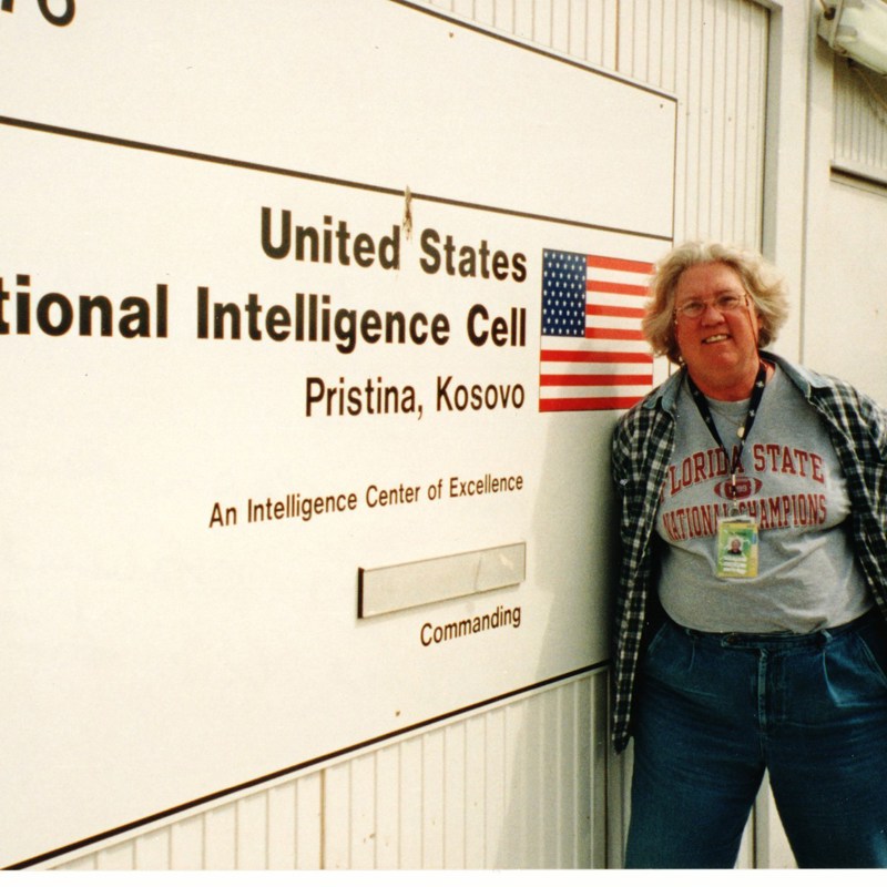 Molly in Kosovo as an independent contractor consultant with the U.S. Intelligence Community
