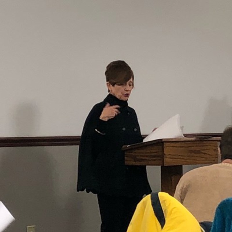 President Tomie Patton opens the February 11th meeting